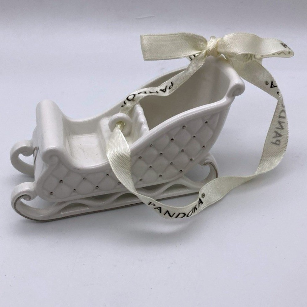 Pandora Porcelain Christmas Sleigh Ornament 2014. No Box